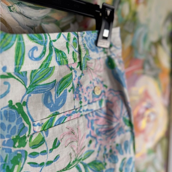 Lilly Pulitzer Aldora Linen Shorts Floral Print NWT Size 0 - Picture 9 of 10
